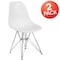 Flash Furniture Elon Series White Plastic Chair with Chrome Base, PK2 2-FH-130-CPP1-WH-GG - alternate 3
